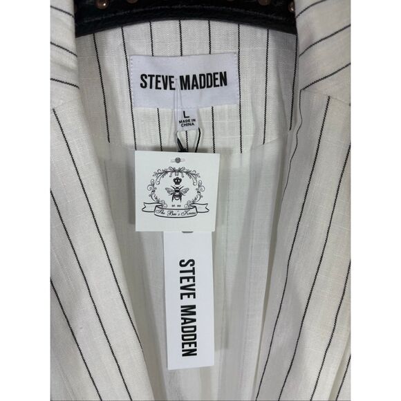 Steve Madden pin stripe blazer jacket size L - Picture 7 of 7